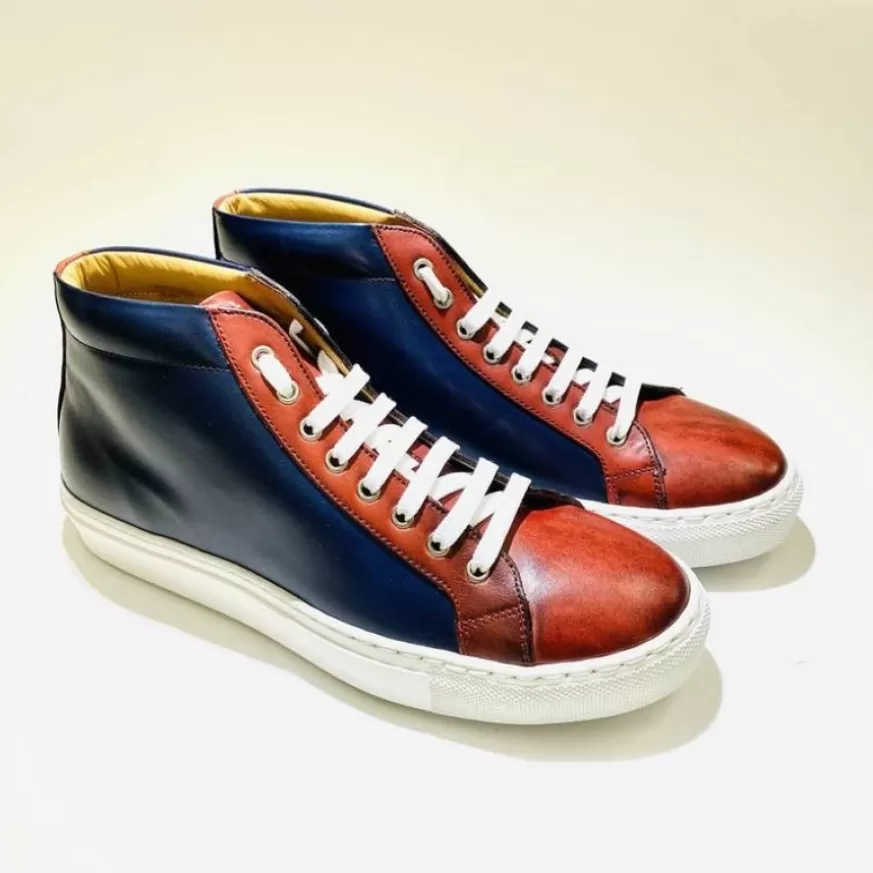 Uomo CAMARRI CALZATURE Scarpe Uomo | Sneakers Artigianale In Pelle Bicolore