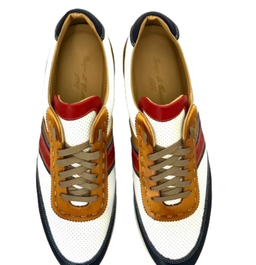 Uomo CAMARRI CALZATURE Scarpe Uomo | Sneakers Bassa Artigianale In Pelle Bianca