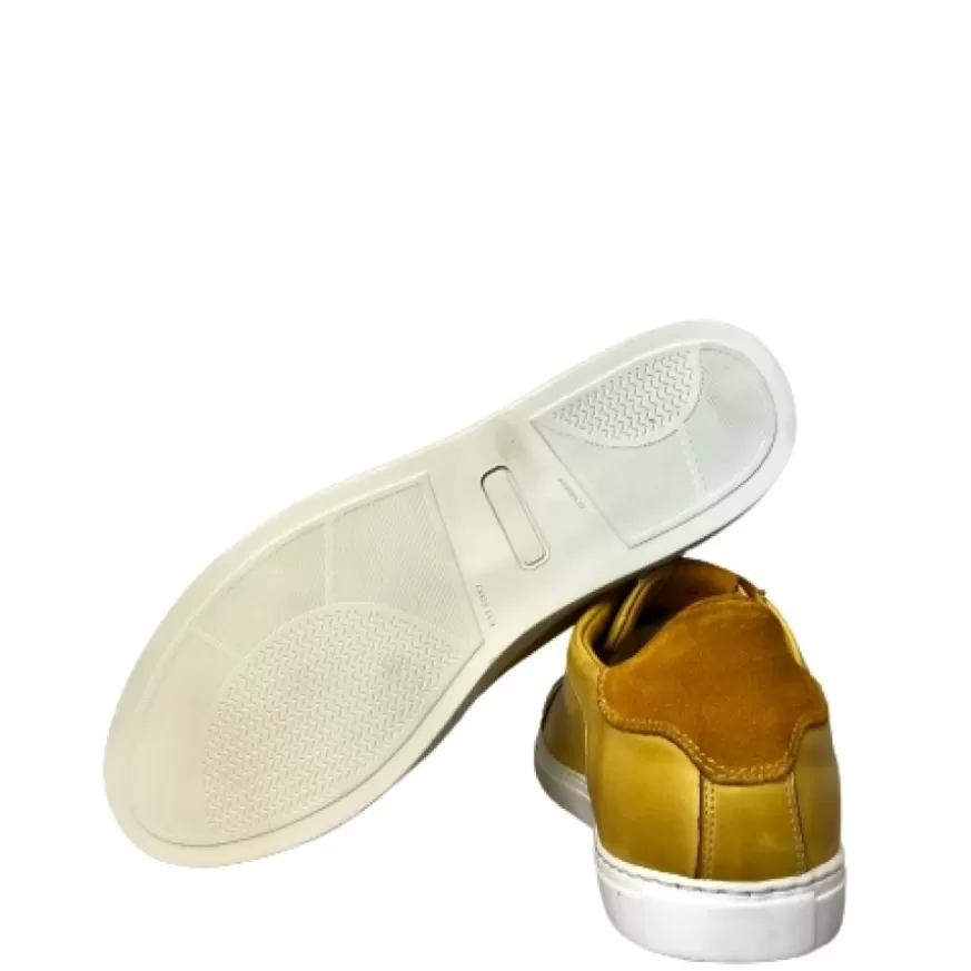 Uomo CAMARRI CALZATURE Scarpe Uomo | Sneakers Bassa In Pelle Gialla