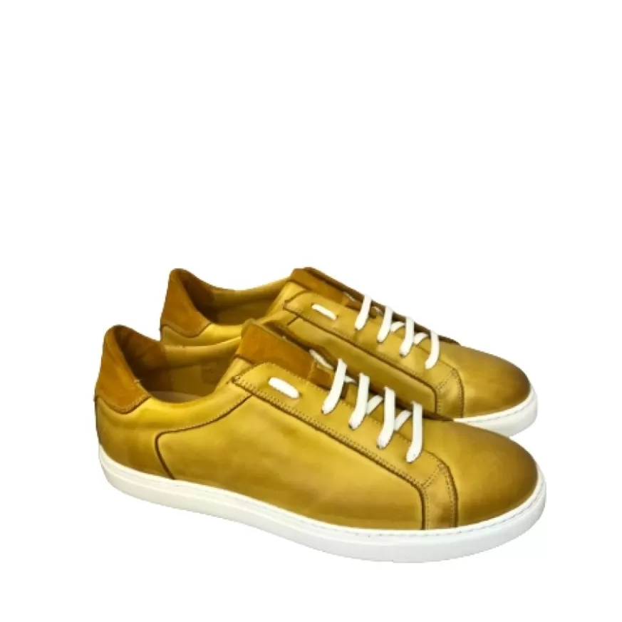 Uomo CAMARRI CALZATURE Scarpe Uomo | Sneakers Bassa In Pelle Gialla