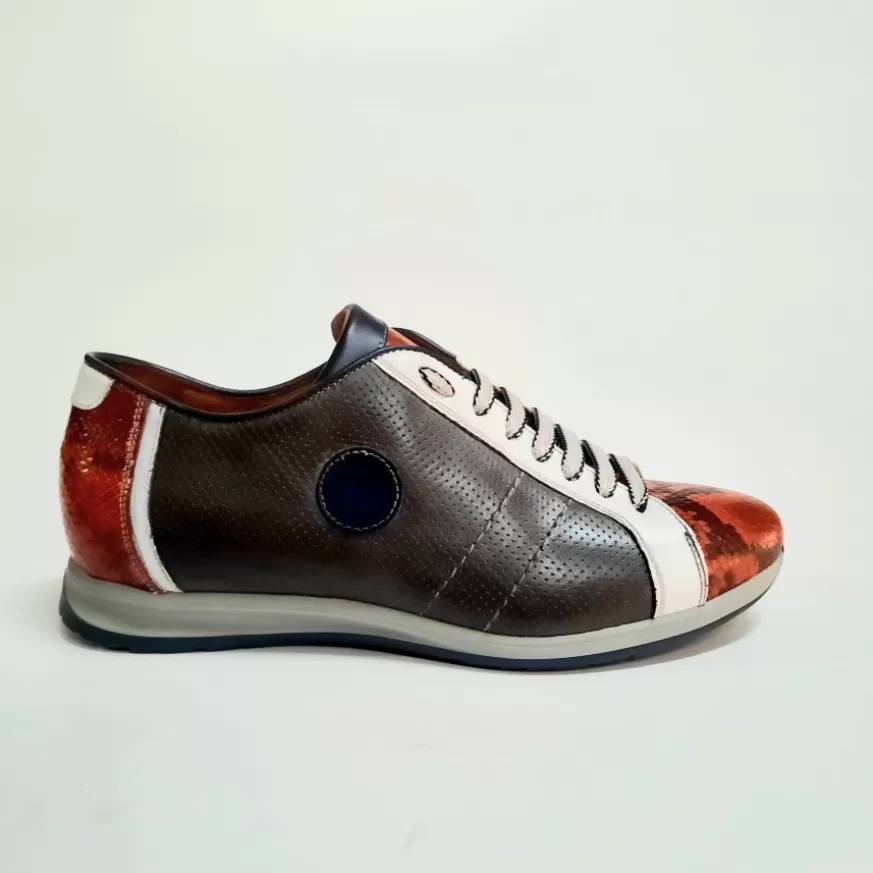 Uomo CAMARRI CALZATURE Scarpe Uomo | Sneakers Bassa In Pelle Grigia
