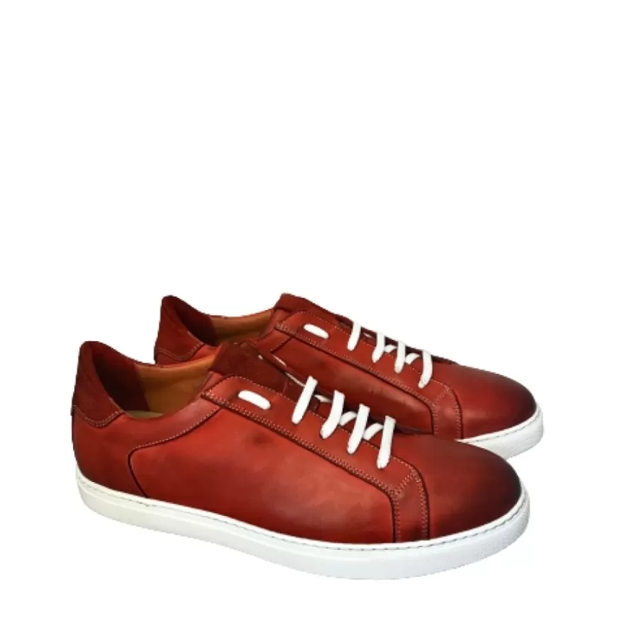 Uomo CAMARRI CALZATURE Scarpe Uomo | Sneakers Bassa In Pelle Rossa