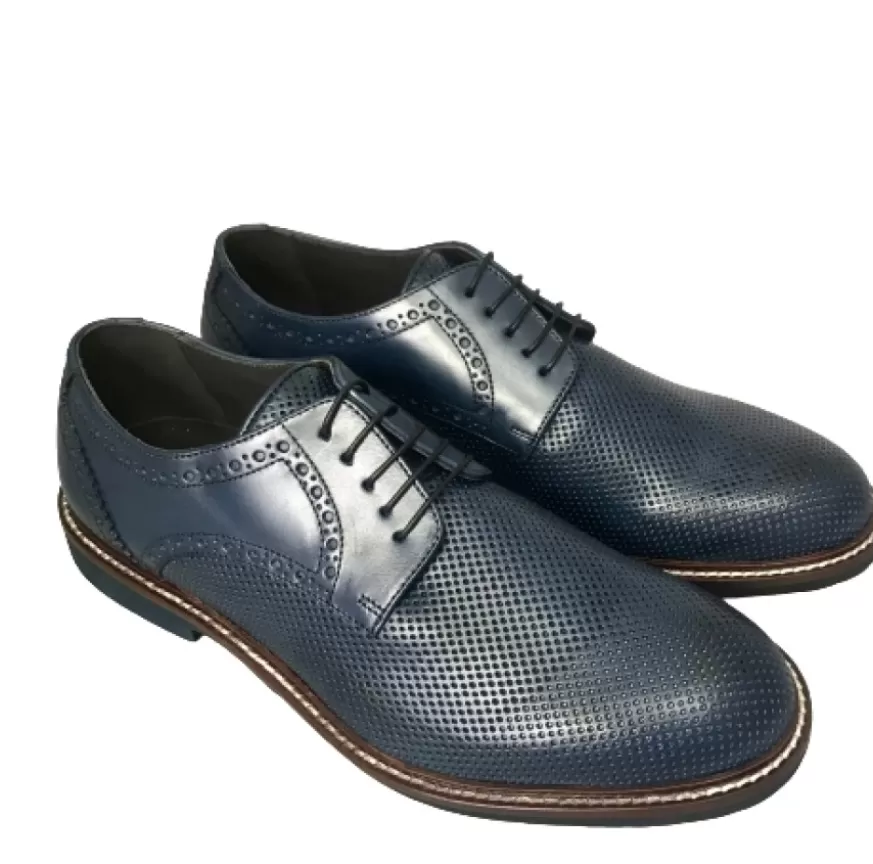 Uomo CAMARRI CALZATURE Scarpe Uomo | Stringata Artigianale Forata Blu