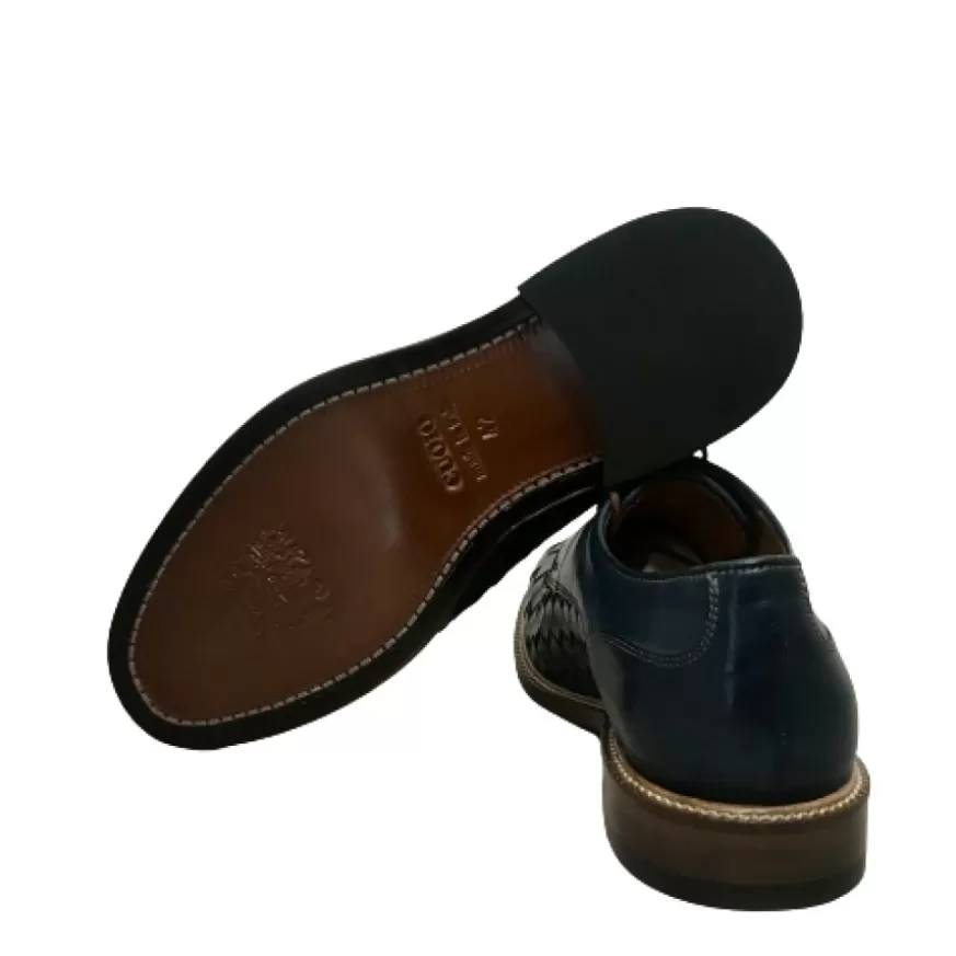 Uomo CAMARRI CALZATURE Scarpe Uomo | Stringata Artigianale Intrecciata Blu