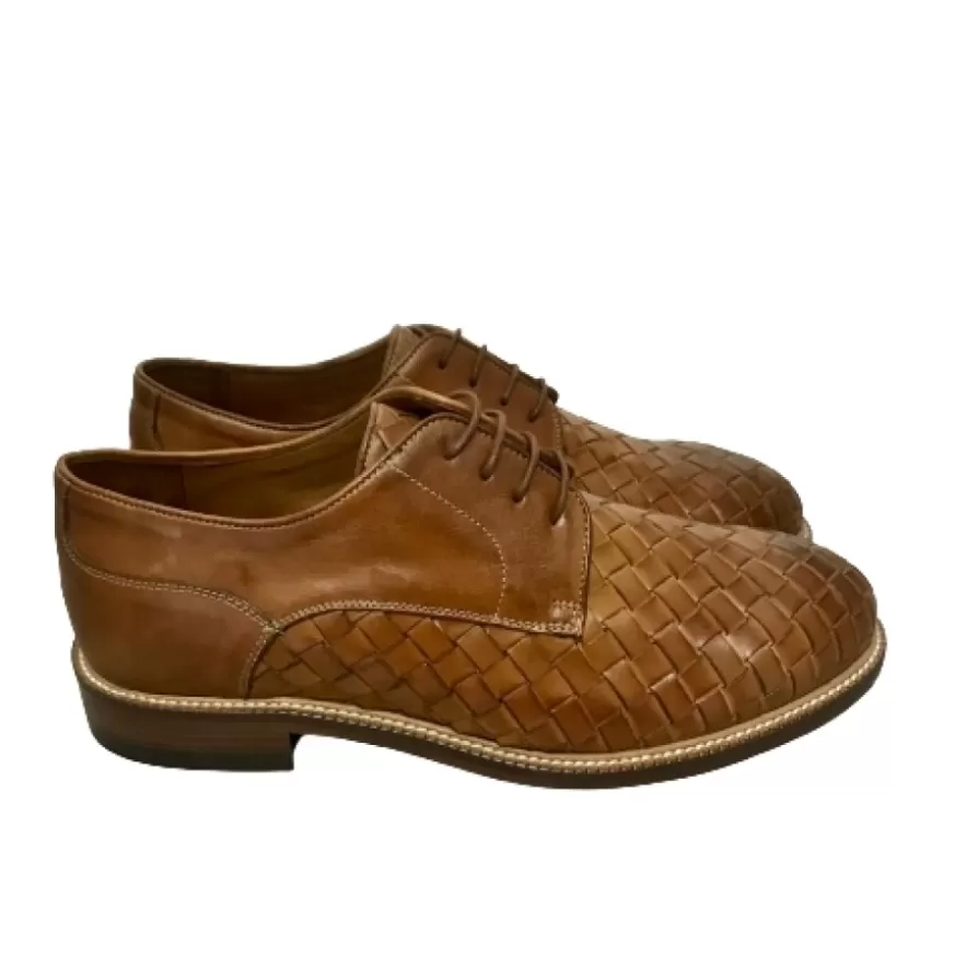 Uomo CAMARRI CALZATURE Scarpe Uomo | Stringata Artigianale Intrecciata Cognac