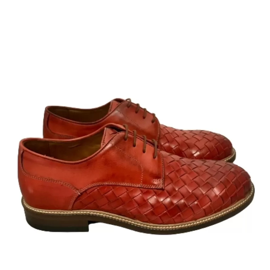 Uomo CAMARRI CALZATURE Scarpe Uomo | Stringata Artigianale Intrecciata Rossa