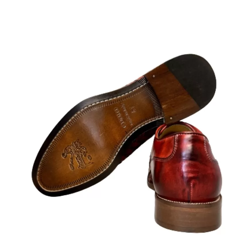 Uomo CAMARRI CALZATURE Scarpe Uomo | Stringata Artigianale Intrecciata Rossa Sfumata