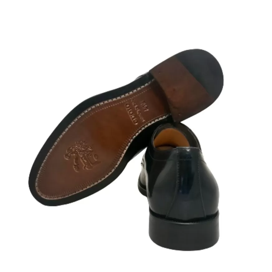 Uomo CAMARRI CALZATURE Scarpe Uomo | Stringata Blu Semi Lucida