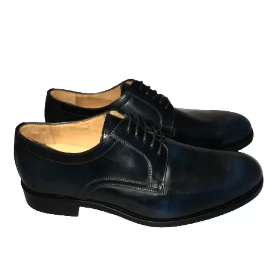 Uomo CAMARRI CALZATURE Scarpe Uomo | Stringata Blu Semi Lucida