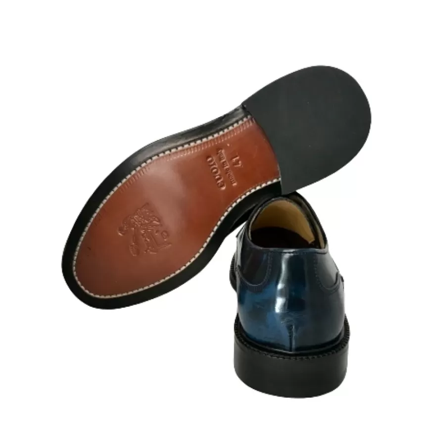 Uomo CAMARRI CALZATURE Scarpe Uomo | Stringata Blu Semi Lucida Sfumata