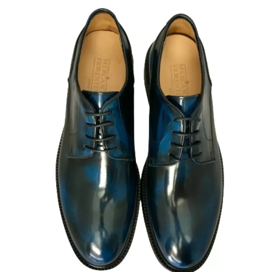 Uomo CAMARRI CALZATURE Scarpe Uomo | Stringata Blu Semi Lucida Sfumata