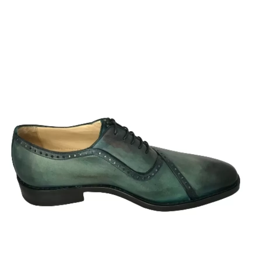 Uomo CAMARRI CALZATURE Scarpe Uomo | Stringata Fatta A Mano Azzurra – Luxury Collection