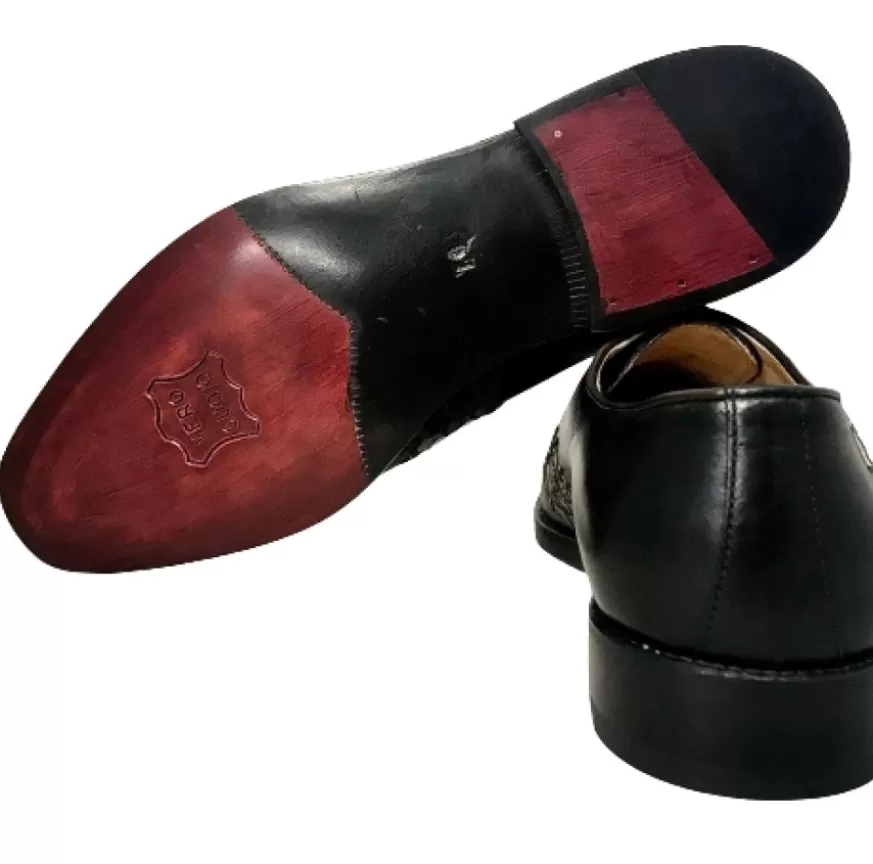 Uomo CAMARRI CALZATURE Scarpe Uomo | Stringata Fatta A Mano Con Toppe In Pitone Cucite – Linea Luxury