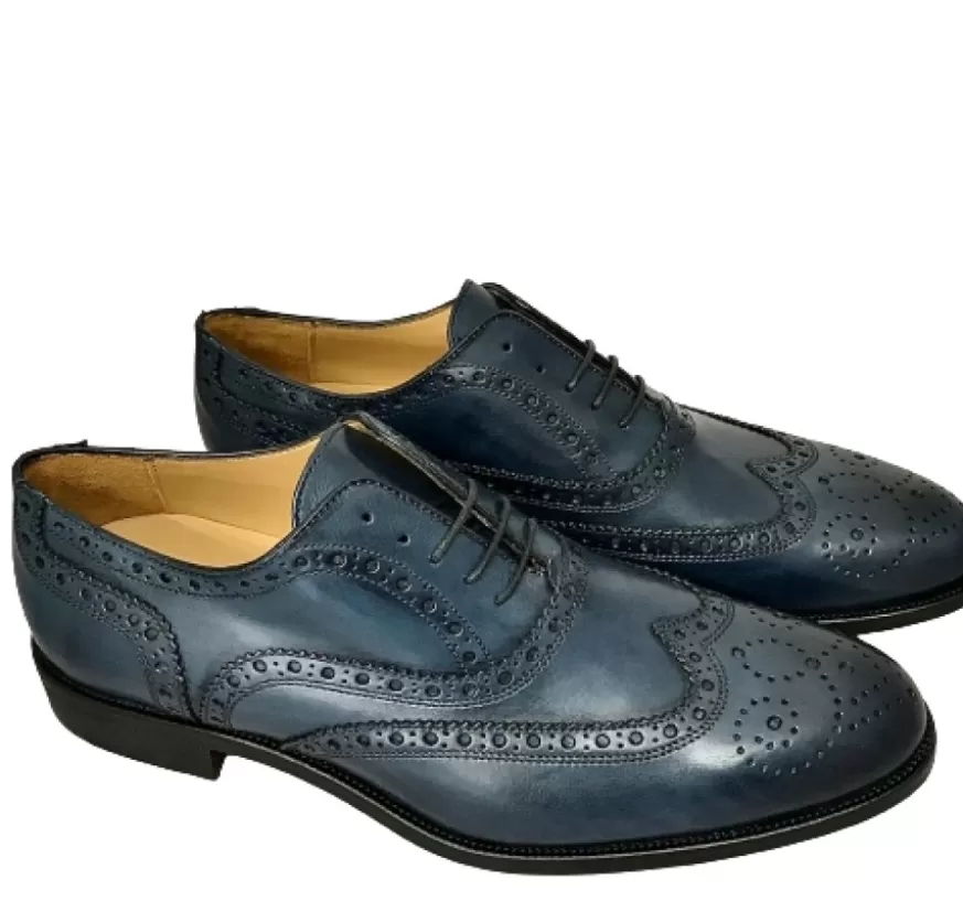 Uomo CAMARRI CALZATURE Scarpe Uomo | Stringata Fondo Cuoio – Duilio Blu Navy Fondo Nero