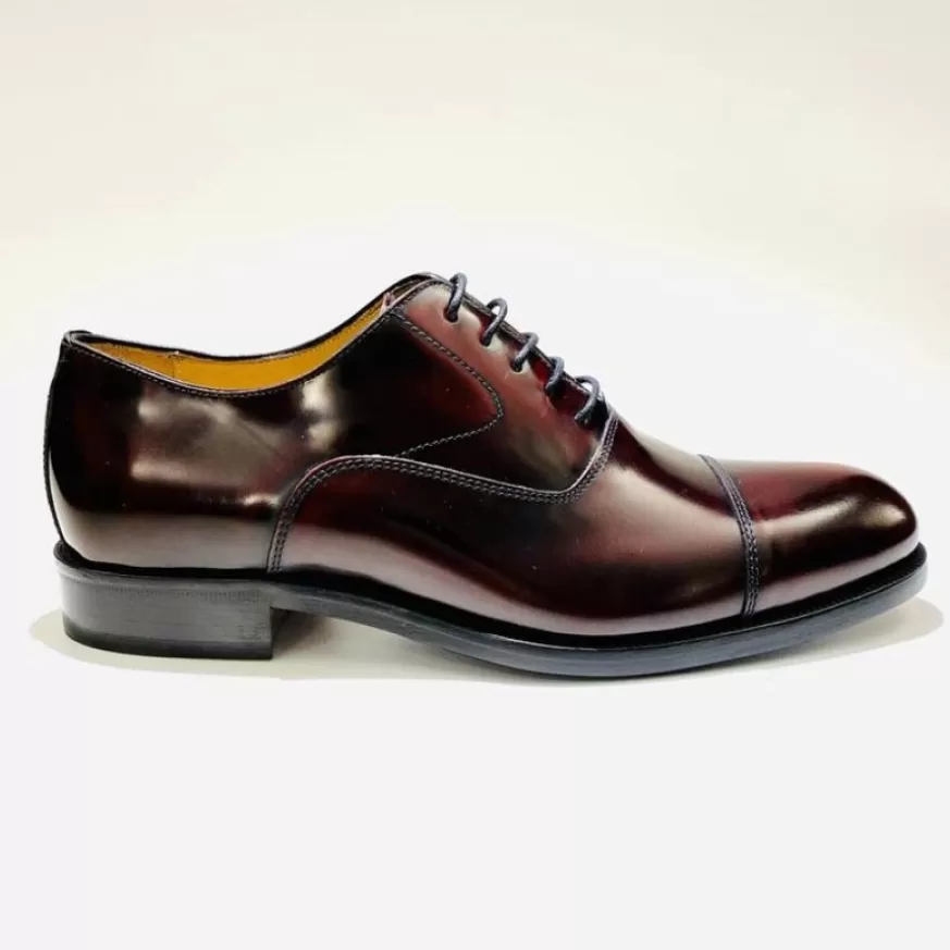 Uomo CAMARRI CALZATURE Scarpe Uomo | Stringata Fondo Cuoio Bordeaux Lucida Con Spunterbo