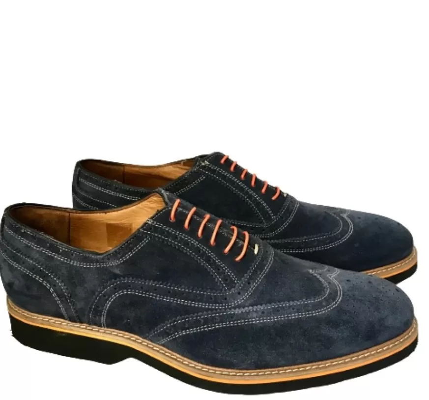 Uomo CAMARRI CALZATURE Scarpe Uomo | Stringata In Camoscio Blu