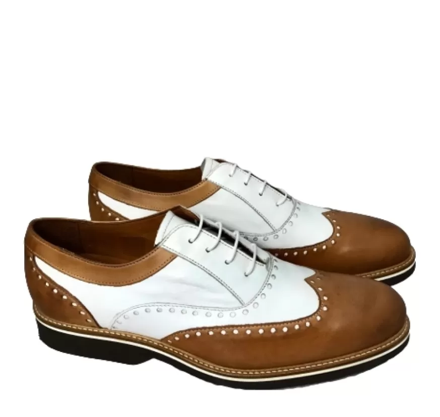 Uomo CAMARRI CALZATURE Scarpe Uomo | Stringata In Pelle Cuoio E Bianca