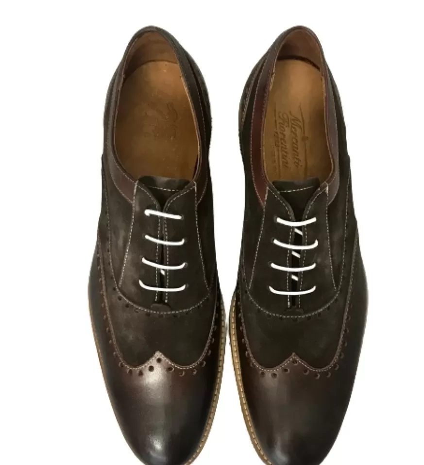Uomo CAMARRI CALZATURE Scarpe Uomo | Stringata In Pelle E Nabuk Testa Di Moro