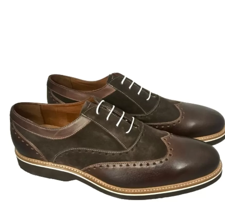 Uomo CAMARRI CALZATURE Scarpe Uomo | Stringata In Pelle E Nabuk Testa Di Moro