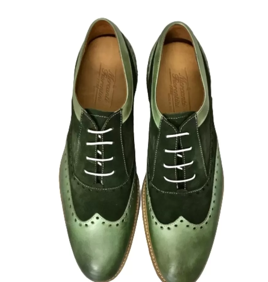 Uomo CAMARRI CALZATURE Scarpe Uomo | Stringata In Pelle E Nabuk Verde