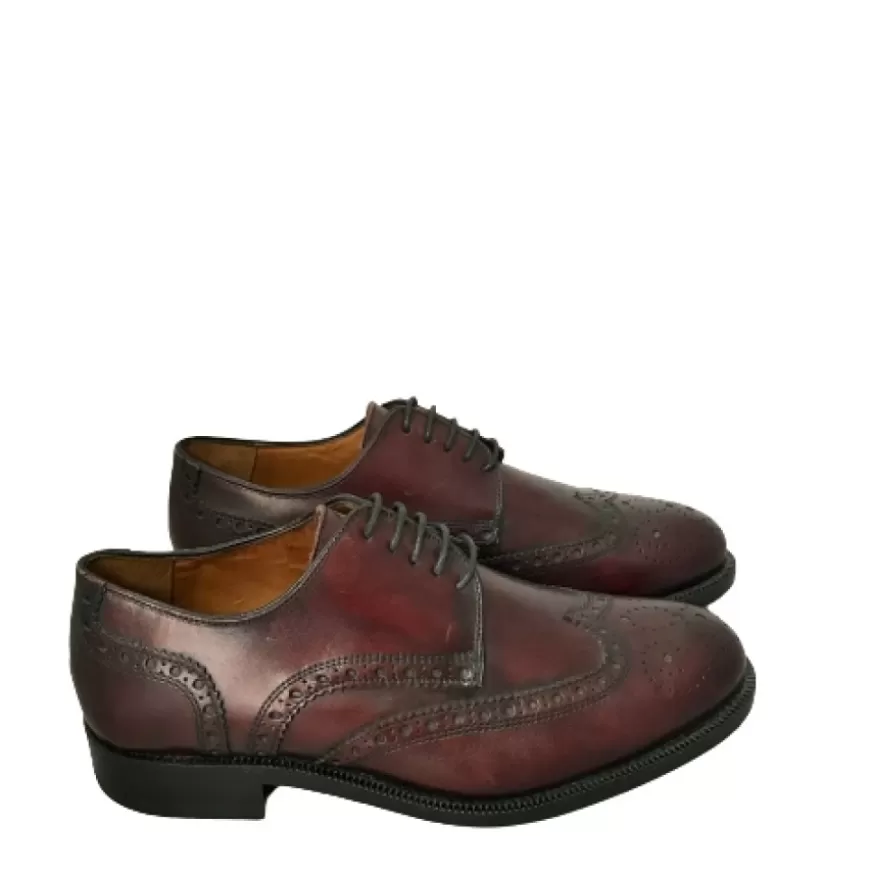 Uomo CAMARRI CALZATURE Scarpe Uomo | Stringata In Pelle Fondo Cuoio – Duilio 3 Bordeaux