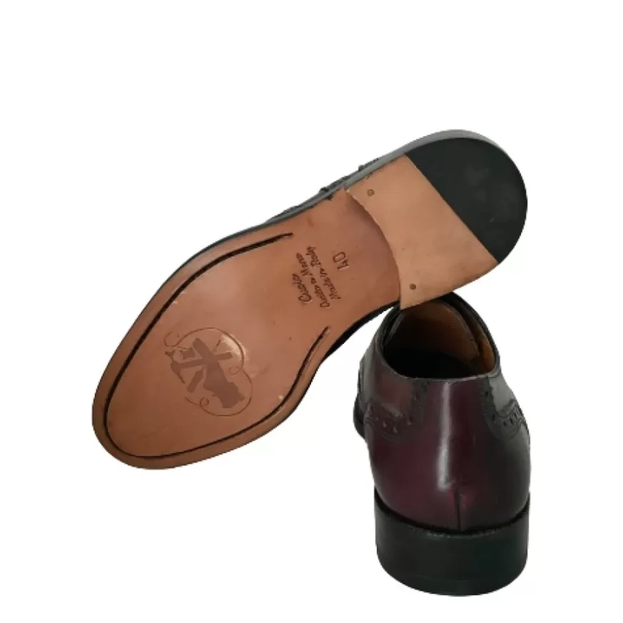 Uomo CAMARRI CALZATURE Scarpe Uomo | Stringata In Pelle Fondo Cuoio – Duilio 3 Bordeaux