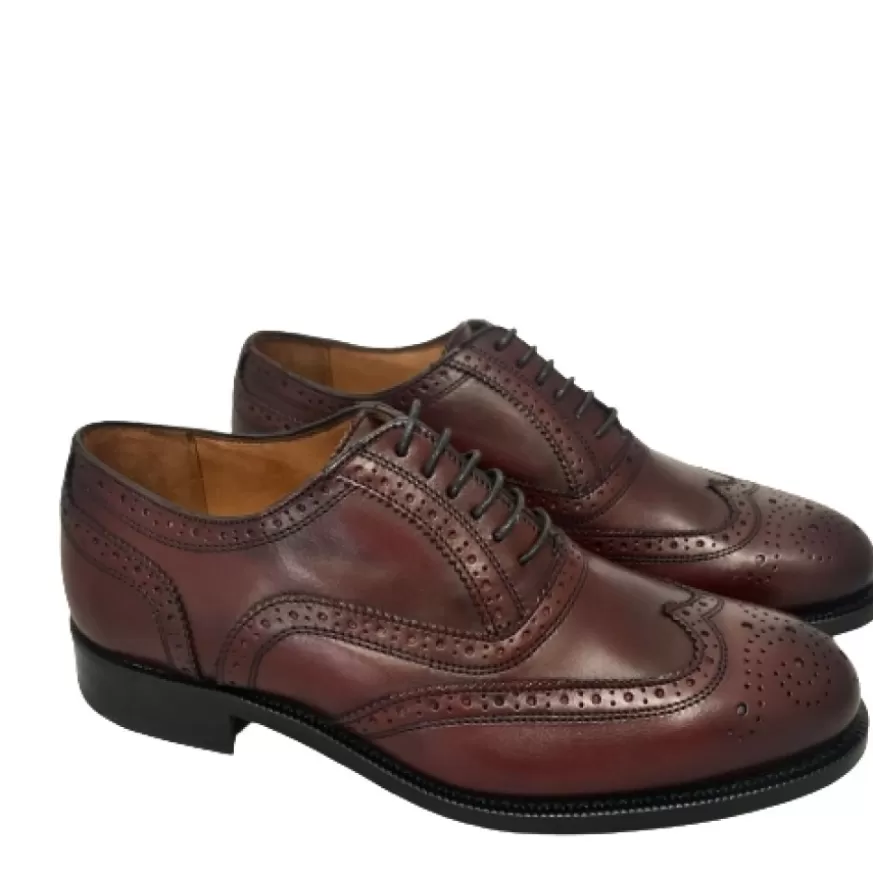 Uomo CAMARRI CALZATURE Scarpe Uomo | Stringata In Pelle Fondo Cuoio – Duilio Bordeaux