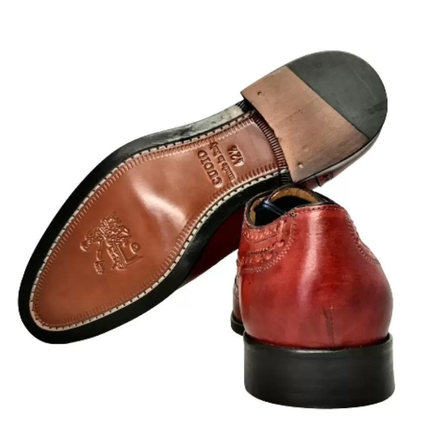 Uomo CAMARRI CALZATURE Scarpe Uomo | Stringata In Pelle Fondo Cuoio- Duilio Rossa