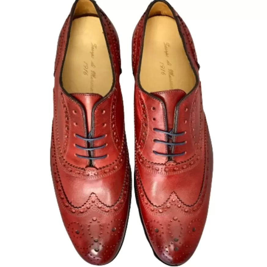 Uomo CAMARRI CALZATURE Scarpe Uomo | Stringata In Pelle Fondo Cuoio- Duilio Rossa